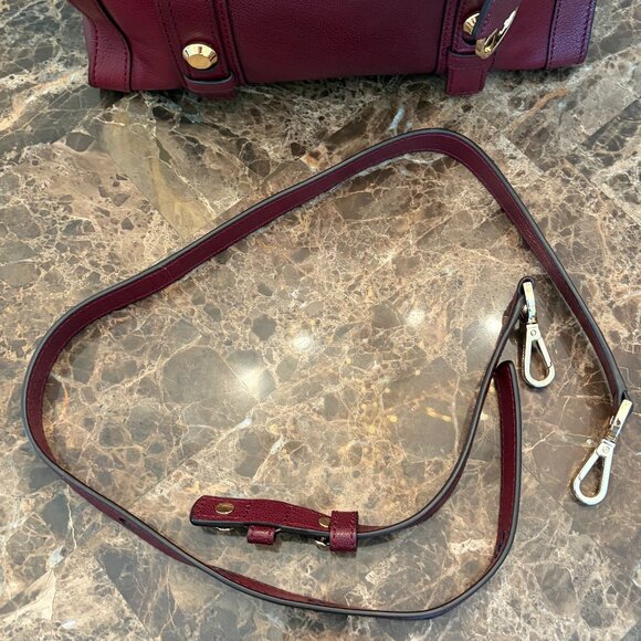 MICHAEL KORS Collins Studded Medium Leather Satchel in Merlot - Picture 12 of 14
